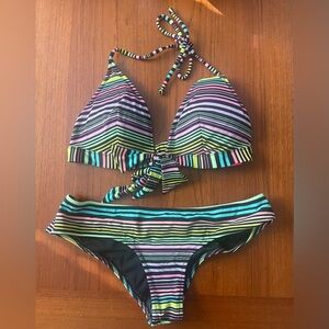 Victoria's Secret Colorful Striped Bikini